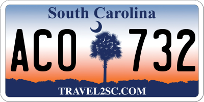 SC license plate ACO732
