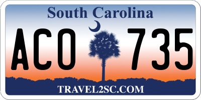 SC license plate ACO735