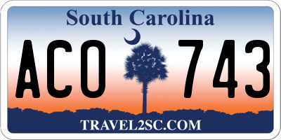 SC license plate ACO743