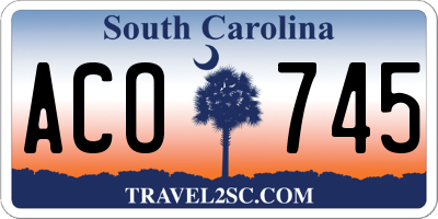 SC license plate ACO745