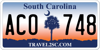 SC license plate ACO748