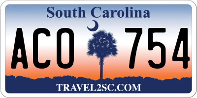 SC license plate ACO754