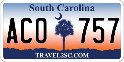 SC license plate ACO757