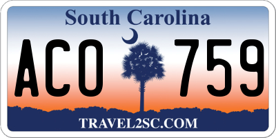 SC license plate ACO759