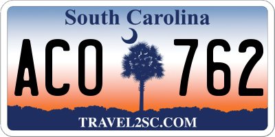 SC license plate ACO762