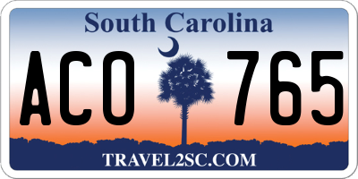 SC license plate ACO765