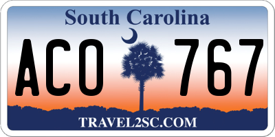 SC license plate ACO767