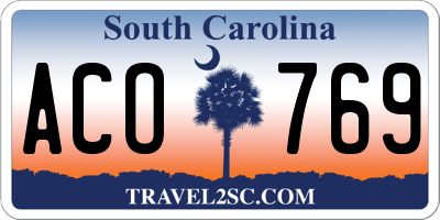 SC license plate ACO769