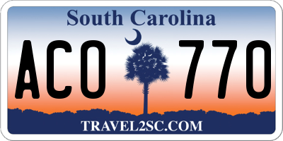 SC license plate ACO770