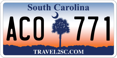 SC license plate ACO771