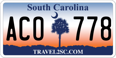 SC license plate ACO778