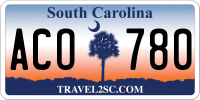 SC license plate ACO780