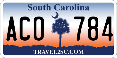 SC license plate ACO784