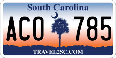 SC license plate ACO785