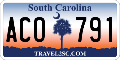SC license plate ACO791