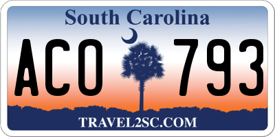 SC license plate ACO793
