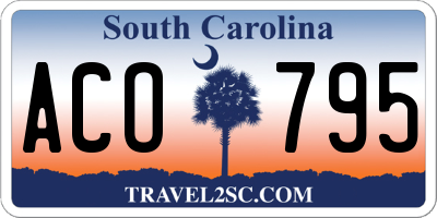 SC license plate ACO795