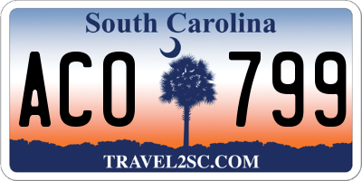 SC license plate ACO799