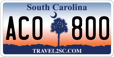 SC license plate ACO800