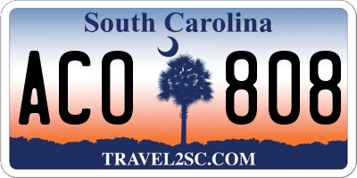 SC license plate ACO808