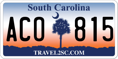 SC license plate ACO815