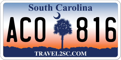SC license plate ACO816