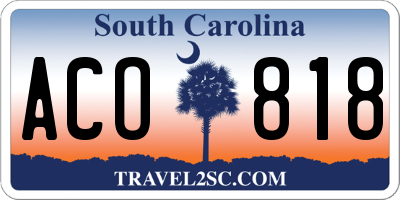SC license plate ACO818