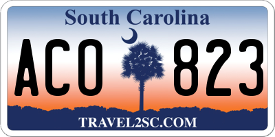 SC license plate ACO823