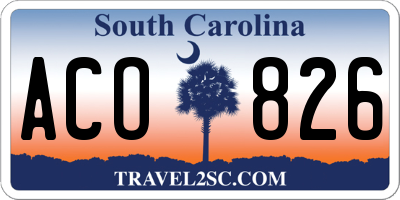 SC license plate ACO826