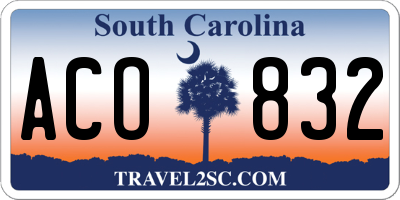SC license plate ACO832