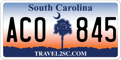 SC license plate ACO845