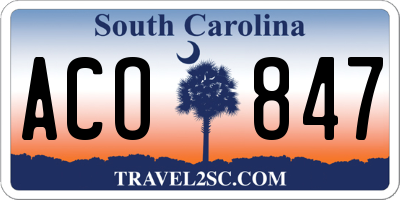 SC license plate ACO847