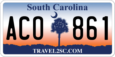 SC license plate ACO861
