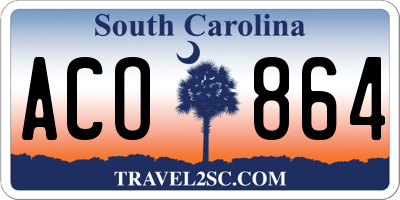 SC license plate ACO864