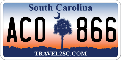SC license plate ACO866
