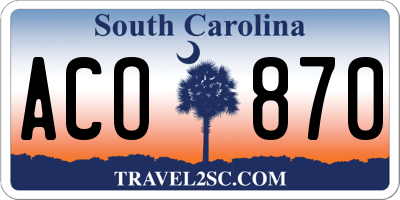 SC license plate ACO870