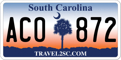 SC license plate ACO872