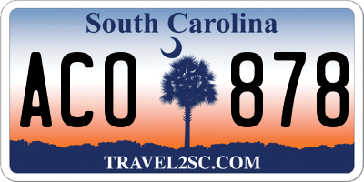 SC license plate ACO878