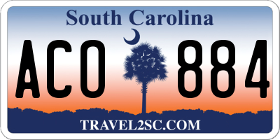 SC license plate ACO884