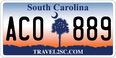 SC license plate ACO889