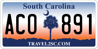 SC license plate ACO891