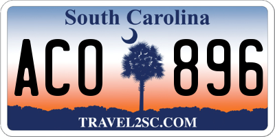 SC license plate ACO896