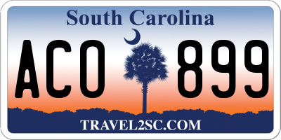SC license plate ACO899