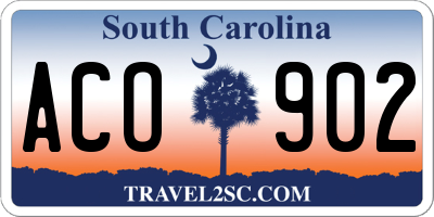 SC license plate ACO902