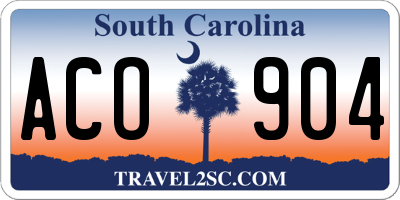SC license plate ACO904