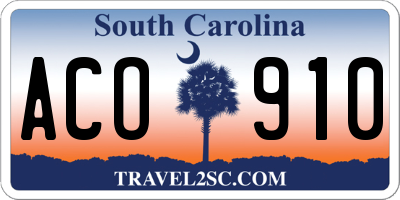 SC license plate ACO910