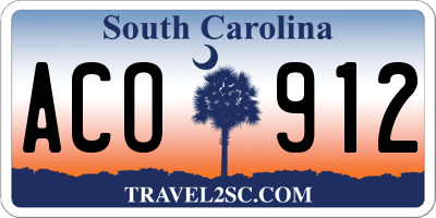 SC license plate ACO912