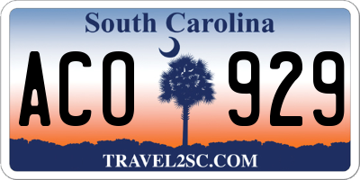 SC license plate ACO929