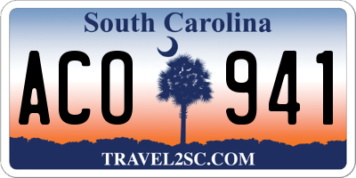 SC license plate ACO941