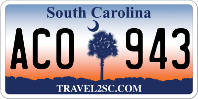 SC license plate ACO943
